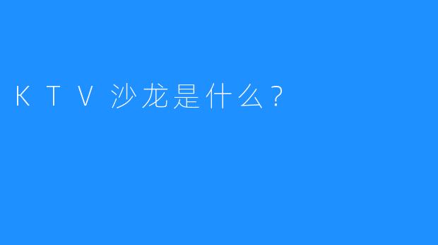 KTV沙龙是什么?