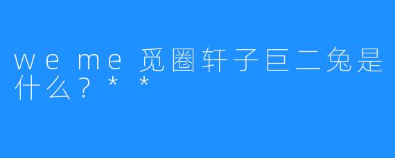 weme觅圈轩子巨二兔是什么?**