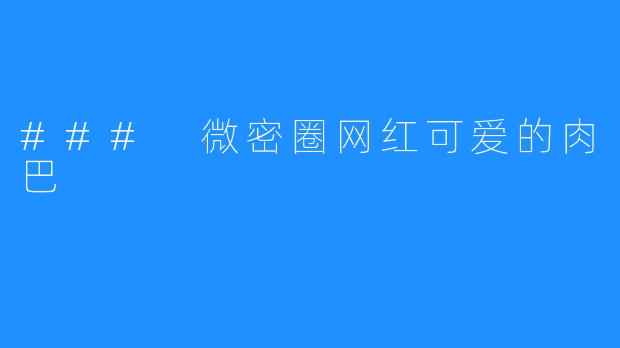 ### 微密圈网红可爱的肉巴