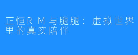 正恒RM与腿腿:虚拟世界里的真实陪伴