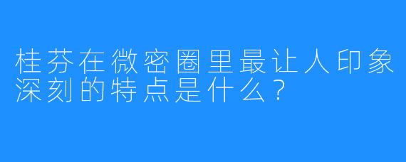 桂芬在微密圈里最让人印象深刻的特点是什么?